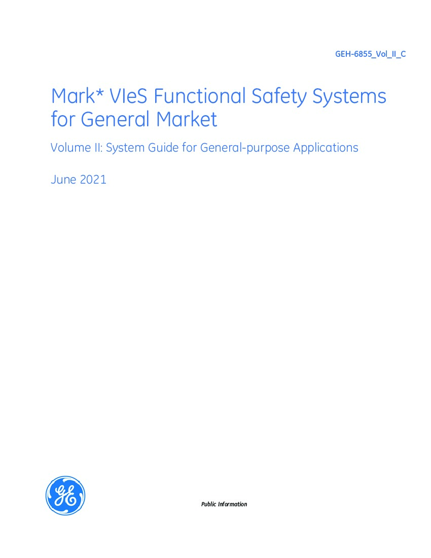First Page Image of IS420ESWAH1A GEH-6855_Vol_II Mark VIeS Functional Safety Systems.pdf